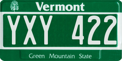 VT license plate YXY422