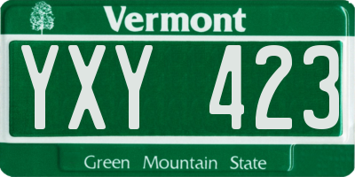 VT license plate YXY423
