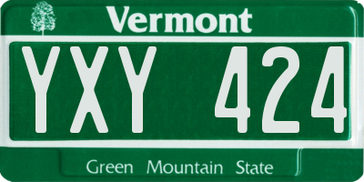 VT license plate YXY424