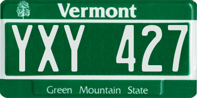 VT license plate YXY427