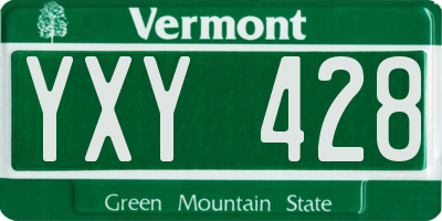 VT license plate YXY428