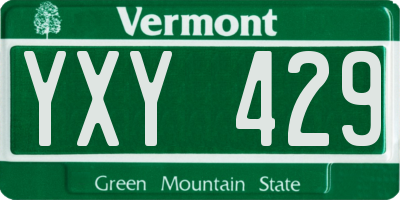 VT license plate YXY429