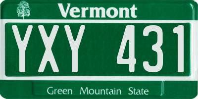 VT license plate YXY431