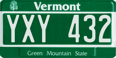 VT license plate YXY432