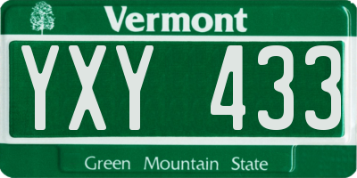 VT license plate YXY433