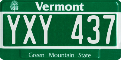 VT license plate YXY437