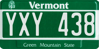 VT license plate YXY438