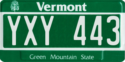 VT license plate YXY443