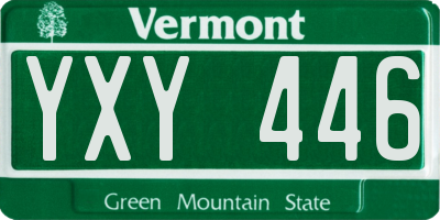 VT license plate YXY446