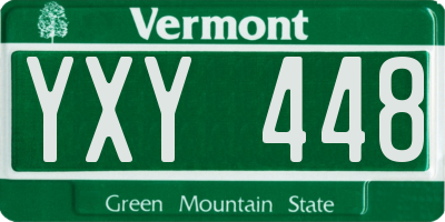 VT license plate YXY448