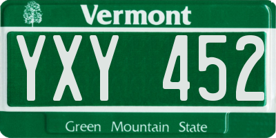 VT license plate YXY452