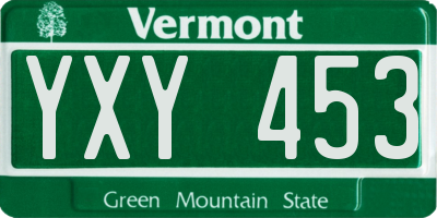 VT license plate YXY453