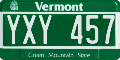 VT license plate YXY457
