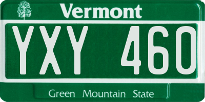 VT license plate YXY460
