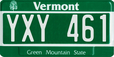VT license plate YXY461