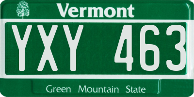 VT license plate YXY463