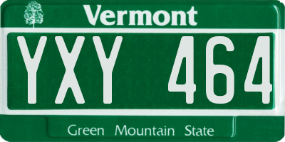 VT license plate YXY464