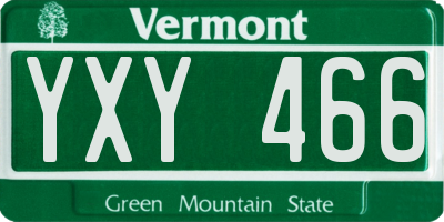 VT license plate YXY466