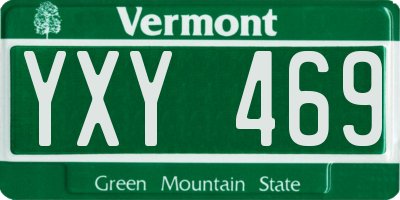 VT license plate YXY469