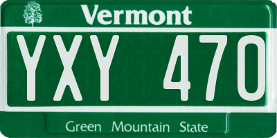 VT license plate YXY470