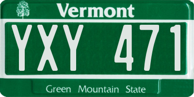 VT license plate YXY471