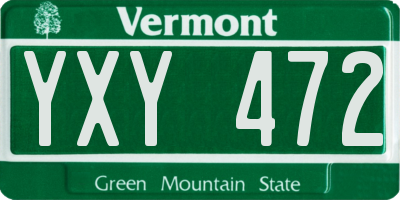 VT license plate YXY472