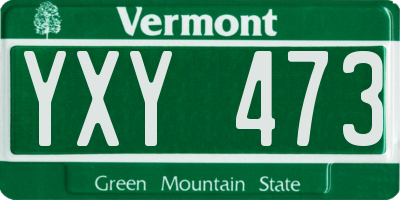 VT license plate YXY473