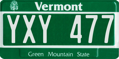 VT license plate YXY477