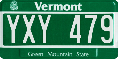 VT license plate YXY479