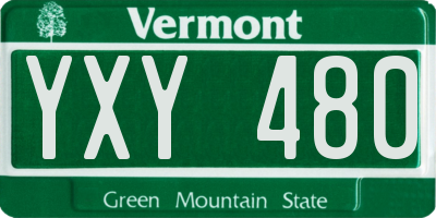 VT license plate YXY480