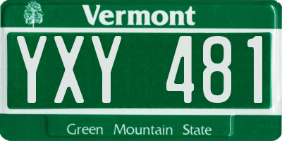 VT license plate YXY481