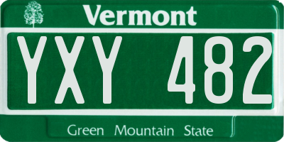 VT license plate YXY482