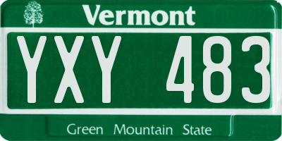 VT license plate YXY483