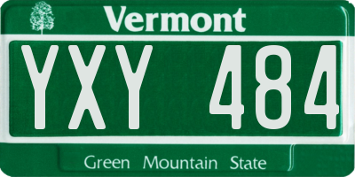 VT license plate YXY484