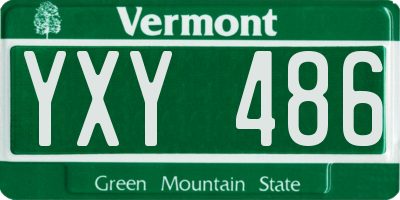 VT license plate YXY486
