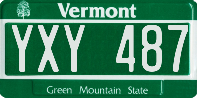 VT license plate YXY487