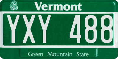 VT license plate YXY488