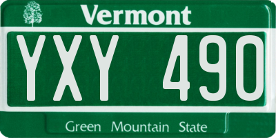 VT license plate YXY490
