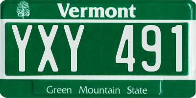 VT license plate YXY491