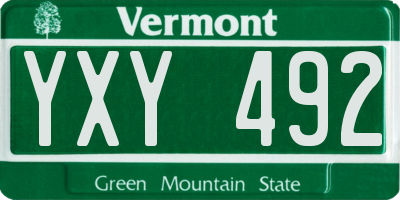VT license plate YXY492