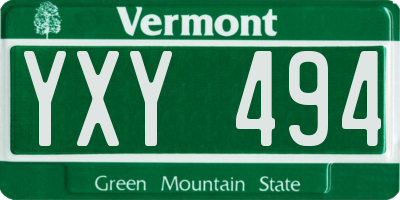 VT license plate YXY494