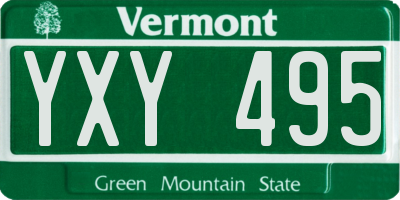 VT license plate YXY495