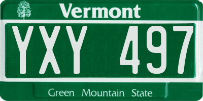 VT license plate YXY497