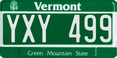 VT license plate YXY499