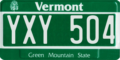 VT license plate YXY504