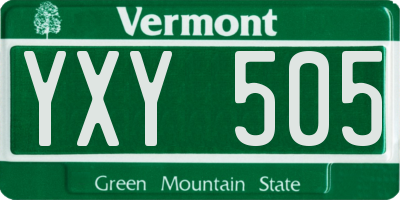 VT license plate YXY505
