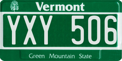 VT license plate YXY506
