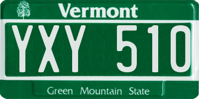 VT license plate YXY510