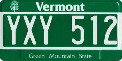VT license plate YXY512