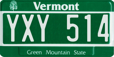 VT license plate YXY514